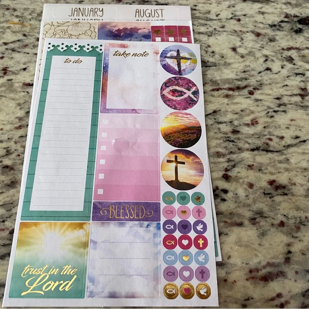 Paperhouse life planner undated 1 John 4:19 spiral bound biblical stickers